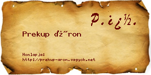 Prekup Áron névjegykártya